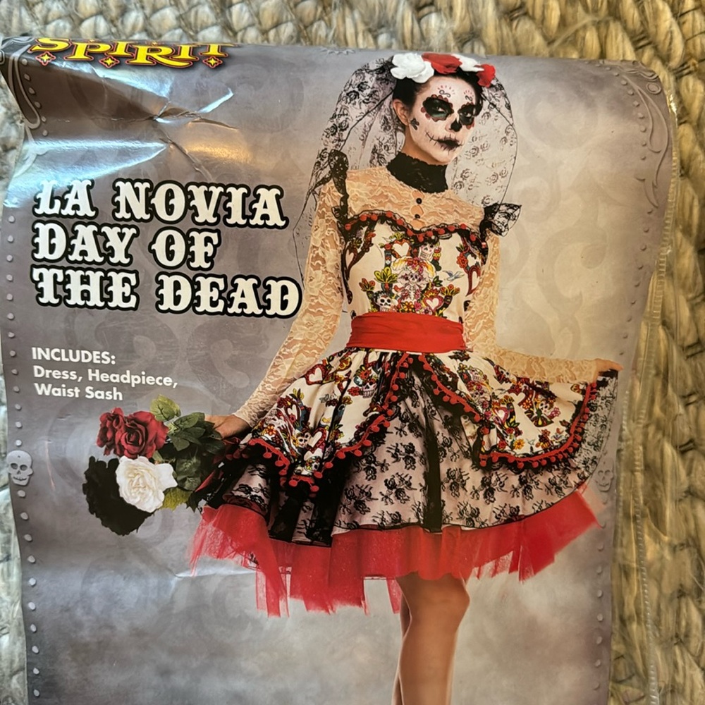 Spirit Women's La Novia Day of the Dead Dress - Black, Red, and Cream